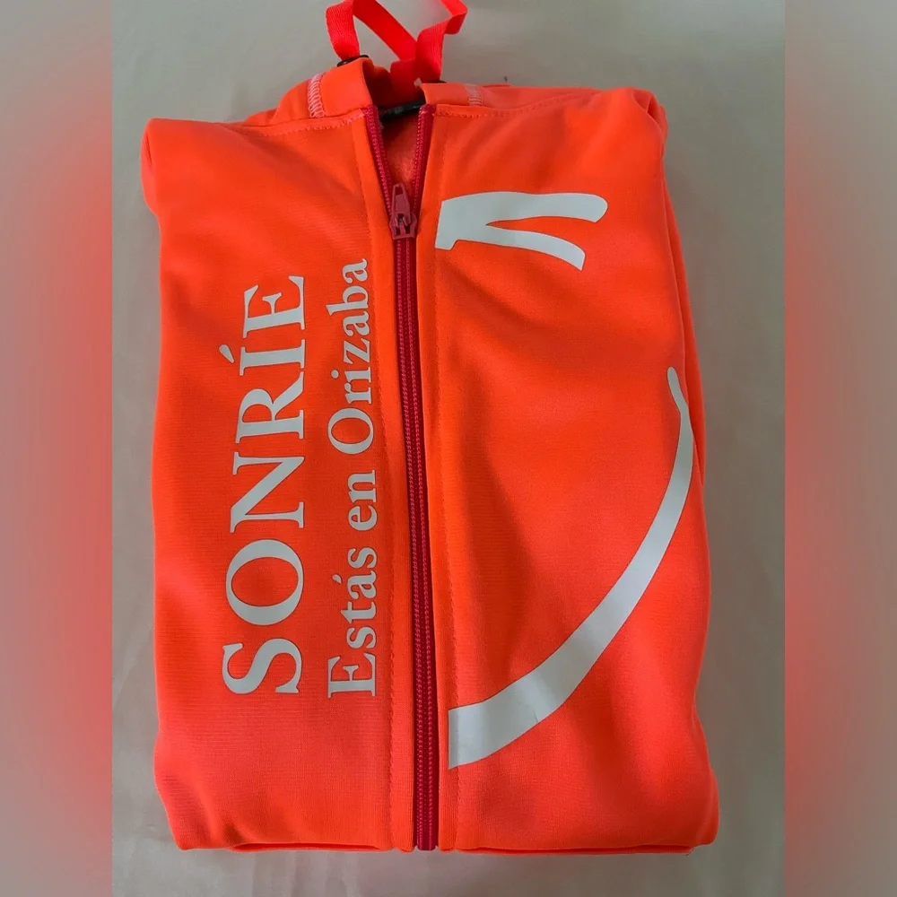 Orange neon highlihter Hoodie for Girls Size L Made in Mexico full zipper unisex